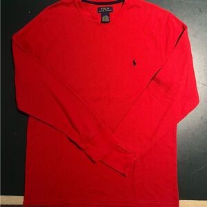 Polo by Ralph Lauren Men's Thermal Red Long Sleeve Tee